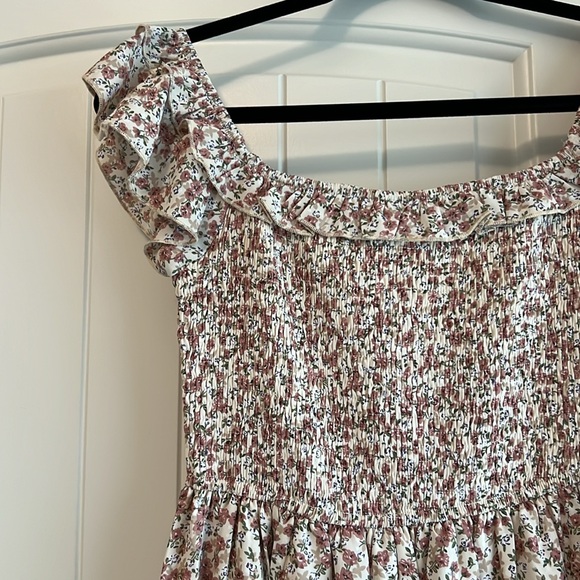 *WORN ONCE* EXLURA Square Neck Floral Midi Dress - Picture 3 of 5